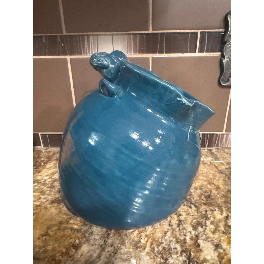 Teal Ceramic Mr. Big Mouth 8